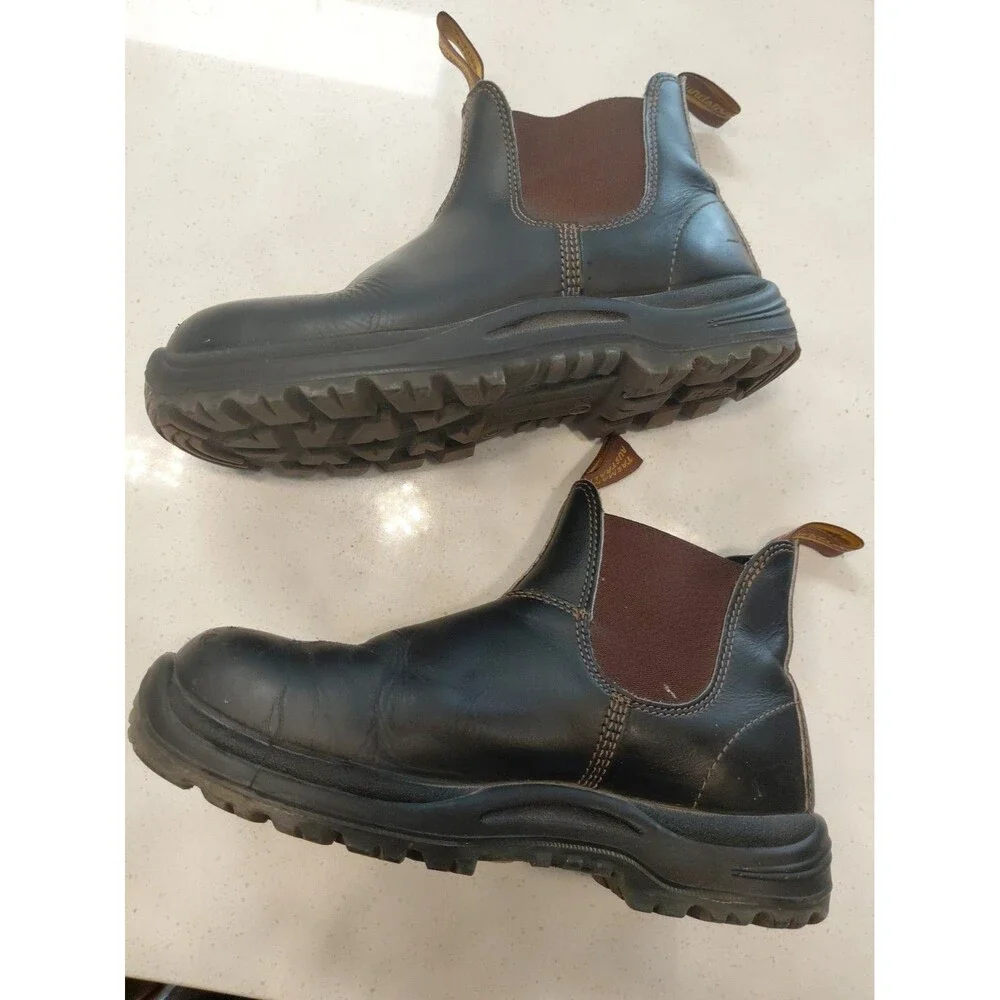 Blundstone SPS X-TRA Chelsea Boots Mens AU 6 US 7 Dark Brown Nubuck Leather